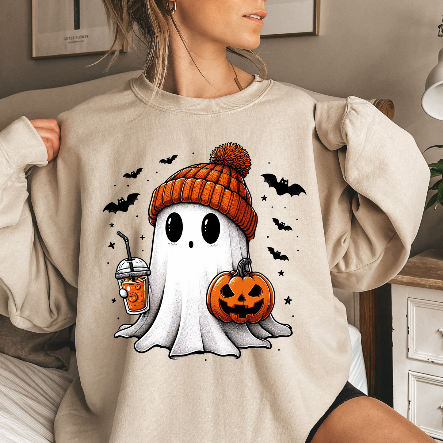 Halloween Ghost Pullover Sweatshirt