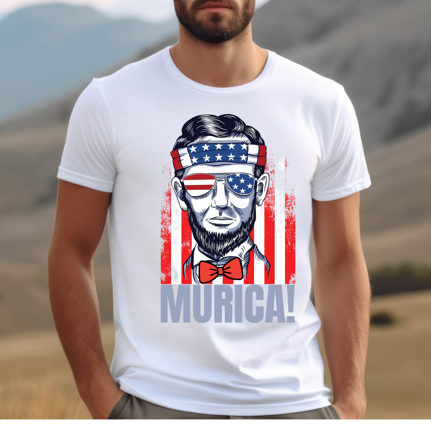 Lincoln 4th Of July Merica Abe T-Shirt