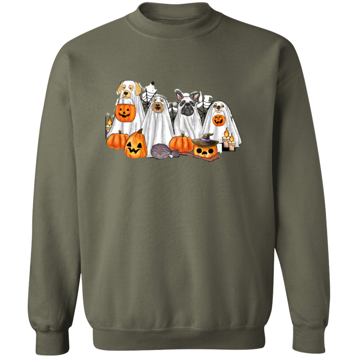 Ghost Dog Halloween Unisex Pullover Sweatshirt