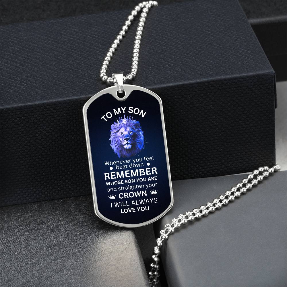 To My Son | I Will Always Love You | Dog Tag Military Chain Gift