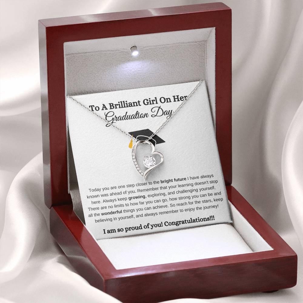 To A Brilliant Girl On Her Graduation | There Are No Limits To How Far You Can Go | Forever Love Necklace Gift