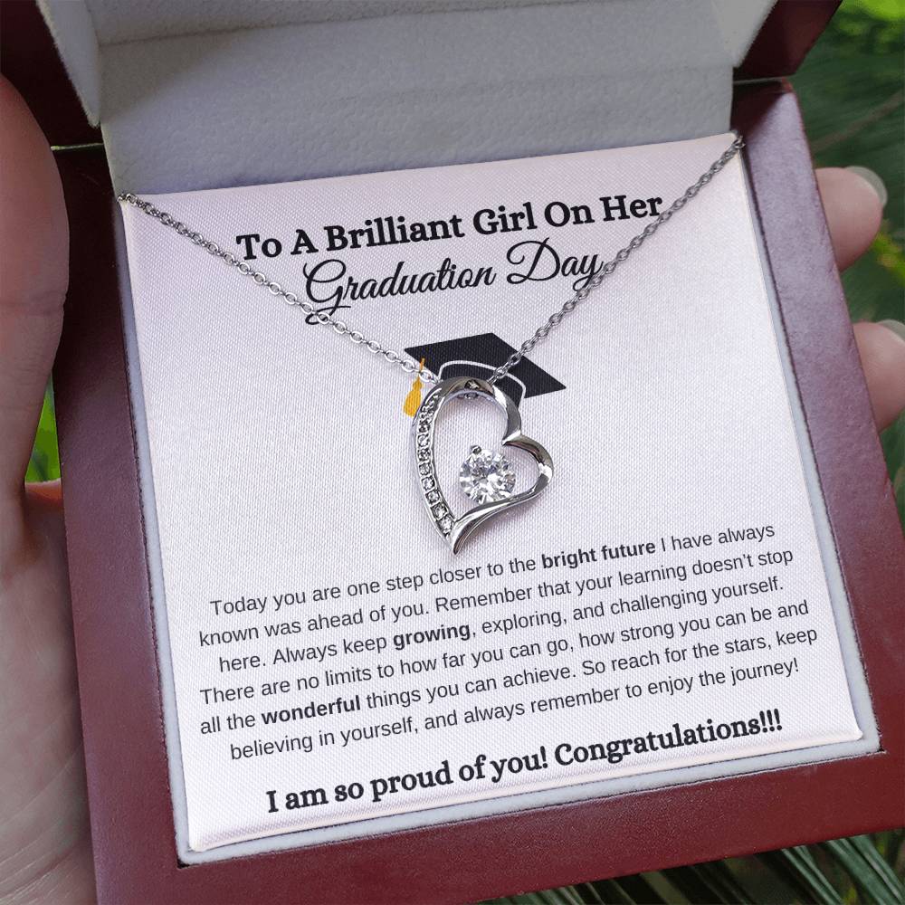 To A Brilliant Girl On Her Graduation | There Are No Limits To How Far You Can Go | Forever Love Necklace Gift