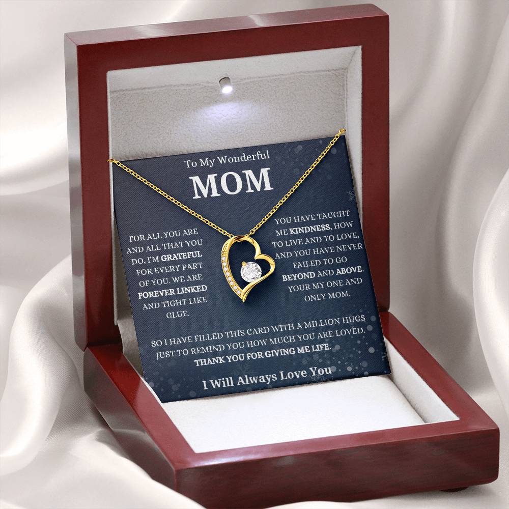 To My Wonderful Mom | Grateful For Everything You Do | Forever Love Necklace