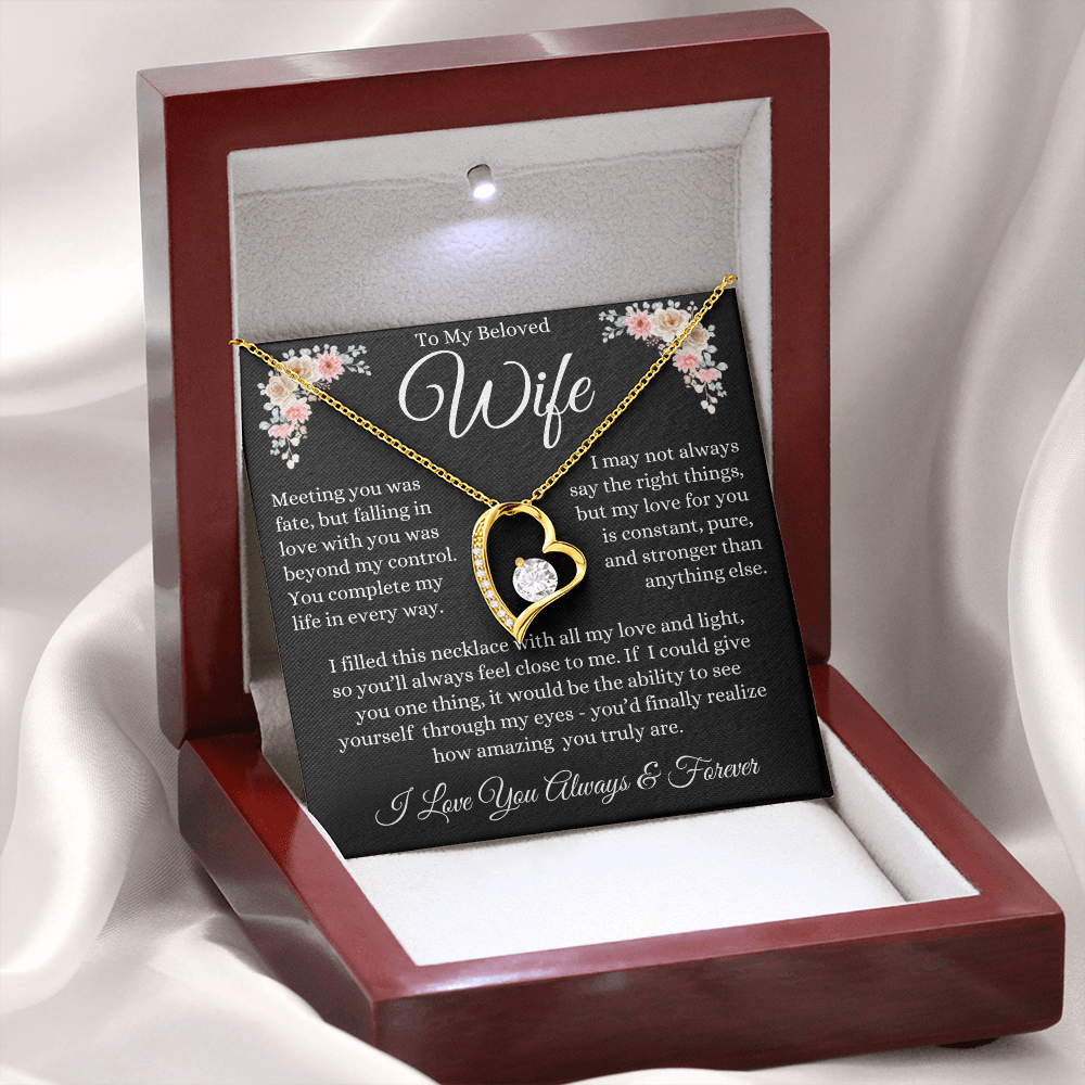 To My Beloved Wife | Meeting You Was Fate | Forever Love Necklace Gift