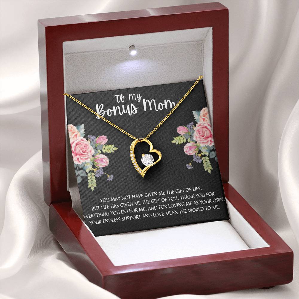 To My Bonus Mom | Thank You For Everything | Forever Love Necklace Gift For Mom