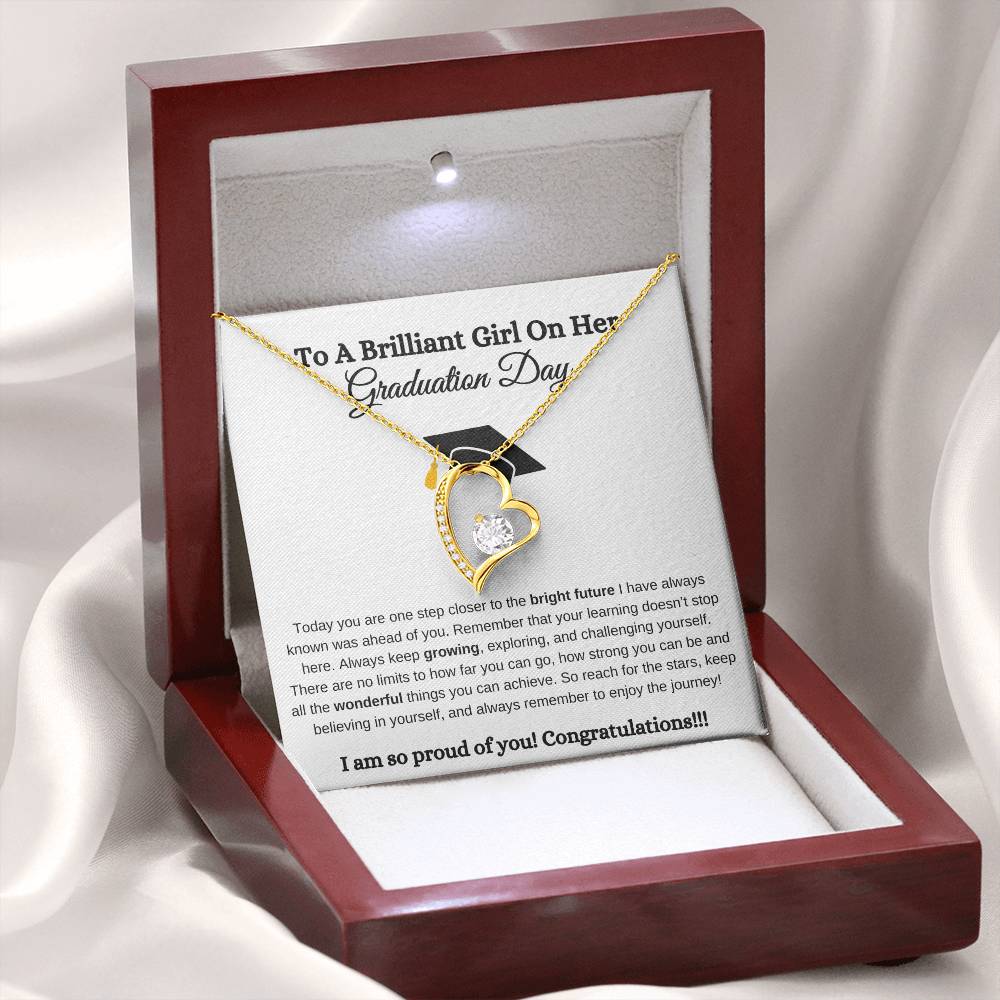 To A Brilliant Girl On Her Graduation | There Are No Limits To How Far You Can Go | Forever Love Necklace Gift