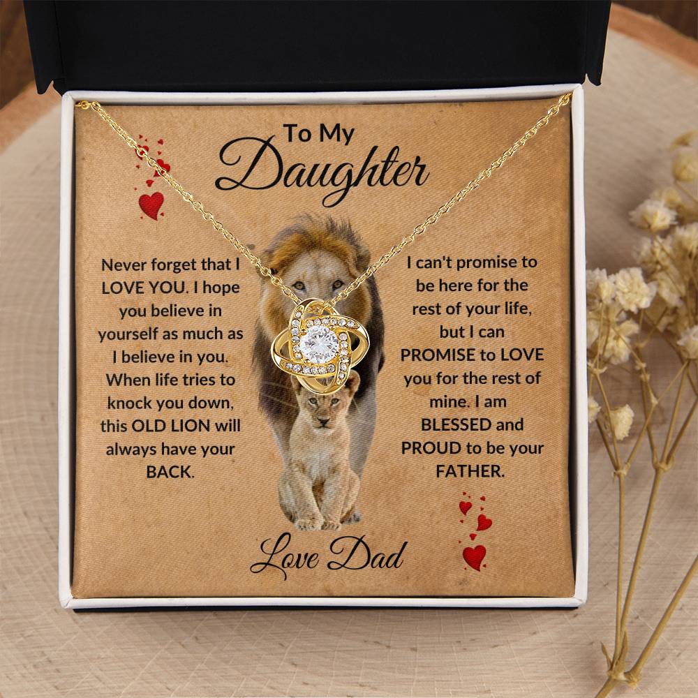 To My Daughter | I'll Always Have Your Back | Love Knot Necklace Gift