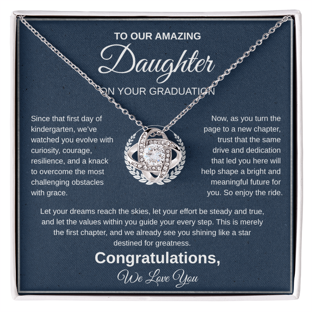 To Our Amazing Daughter | Congratulations On Your Graduation | Love Knot Necklace Gift