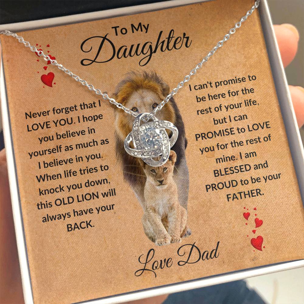 To My Daughter | I'll Always Have Your Back | Love Knot Necklace Gift