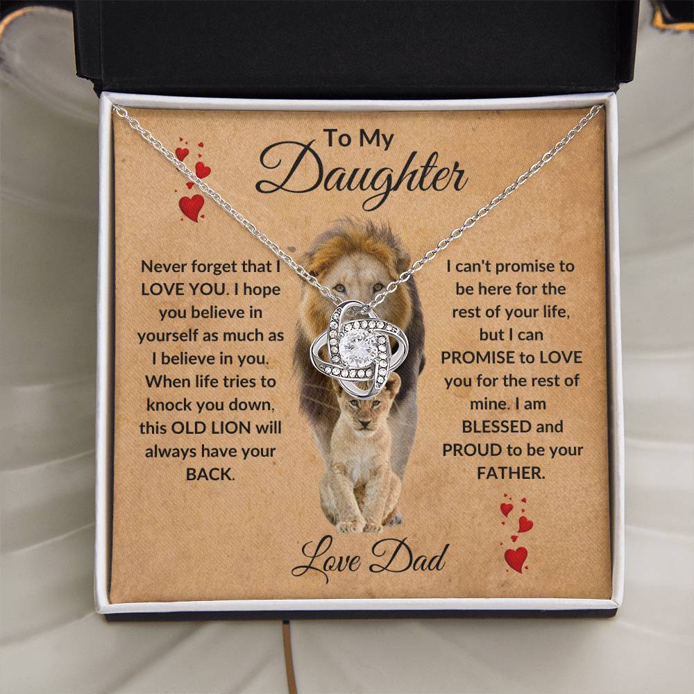 To My Daughter | I'll Always Have Your Back | Love Knot Necklace Gift