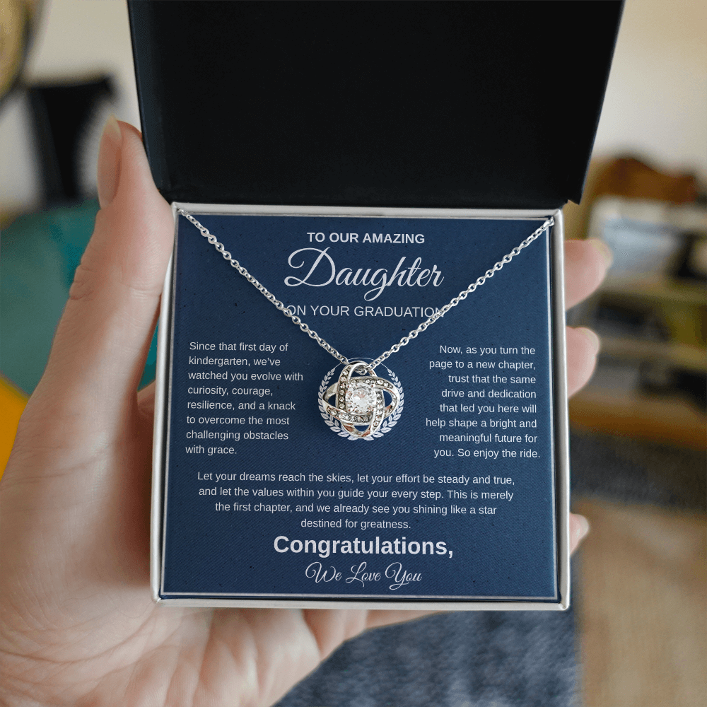 To Our Amazing Daughter | Congratulations On Your Graduation | Love Knot Necklace Gift