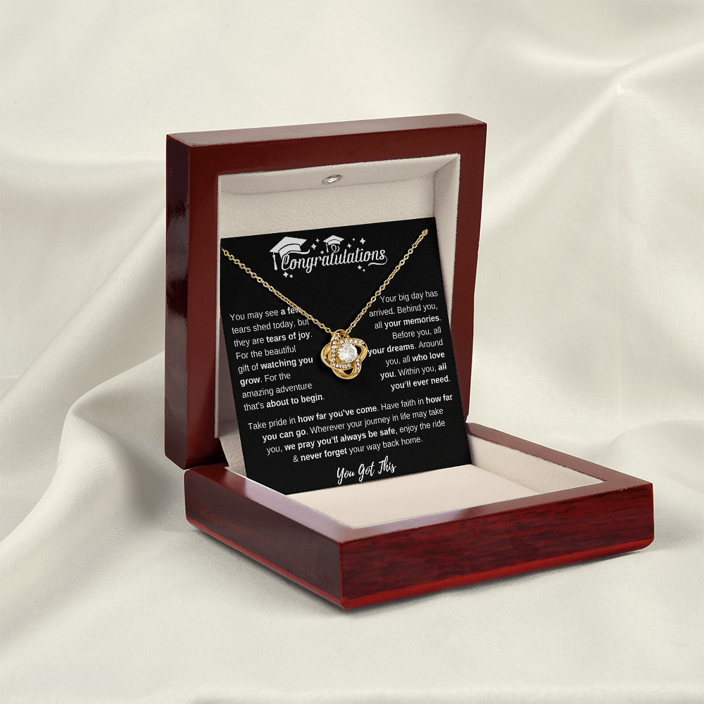 Congratulations | You've Come Far | Love Knot Necklace Graduation Gift