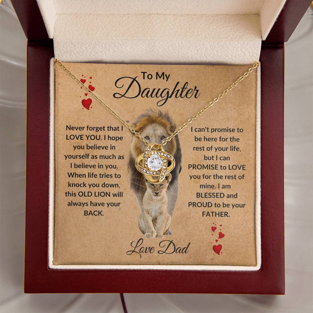 To My Daughter | I'll Always Have Your Back | Love Knot Necklace Gift