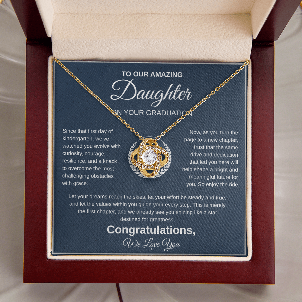To Our Amazing Daughter | Congratulations On Your Graduation | Love Knot Necklace Gift