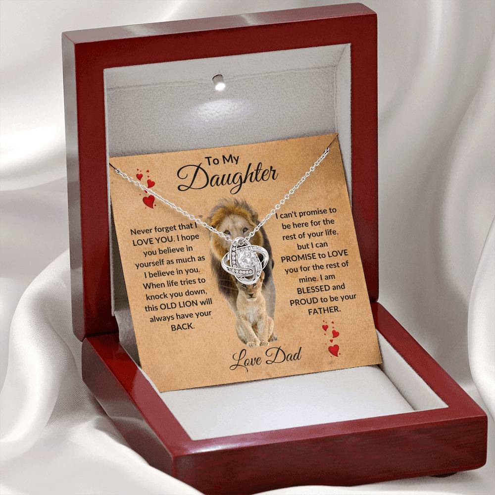 To My Daughter | I'll Always Have Your Back | Love Knot Necklace Gift