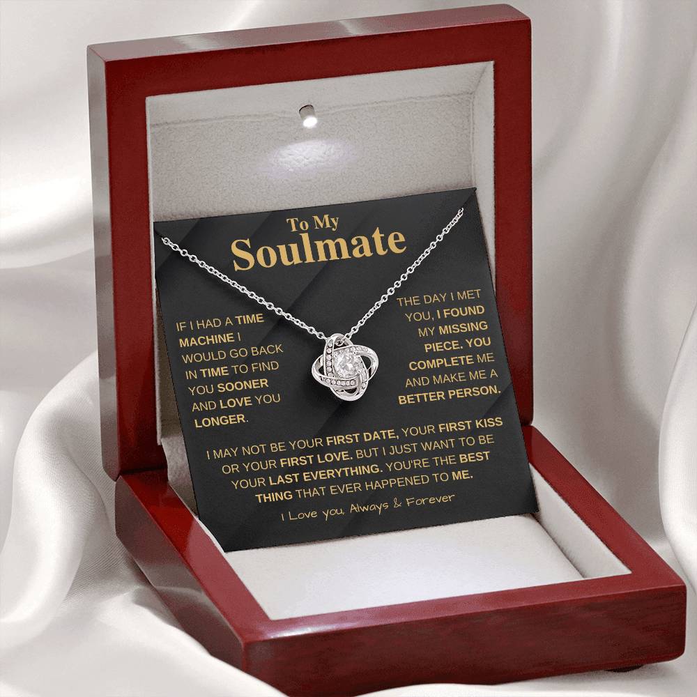 To My Soulmate | I Found My Missing Piece | Love Knot Necklace