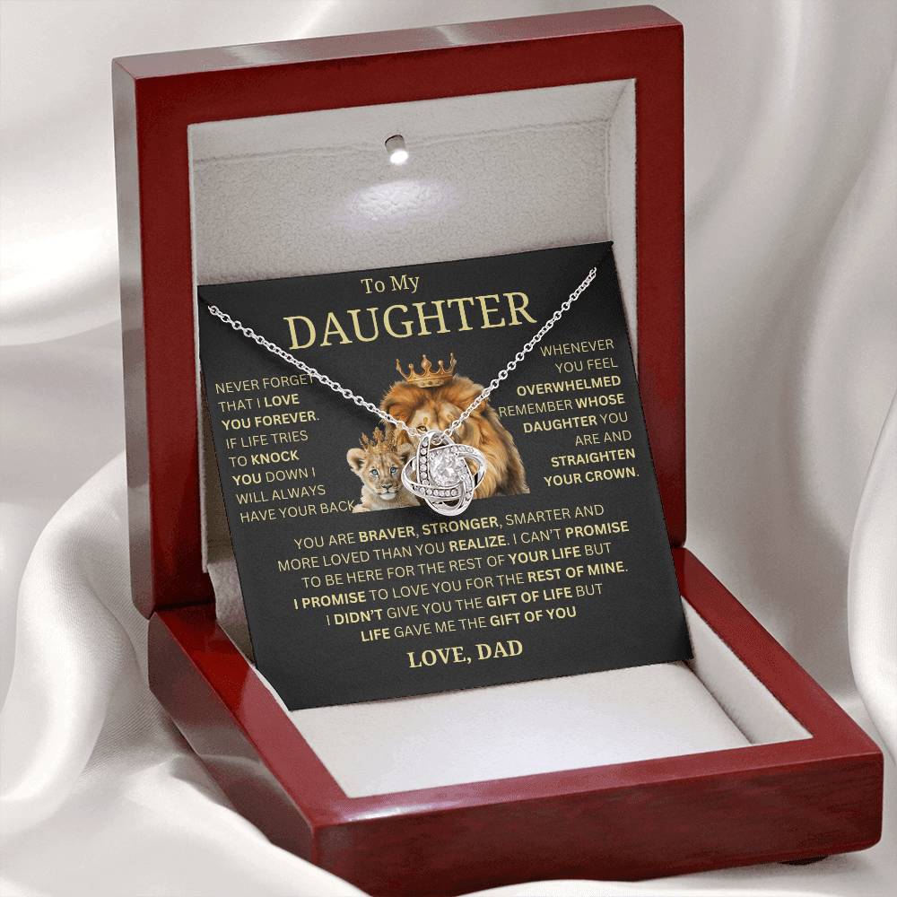 To MY Daughter | Life Gave Me The Gift Of You | Love Knot Necklace Gift
