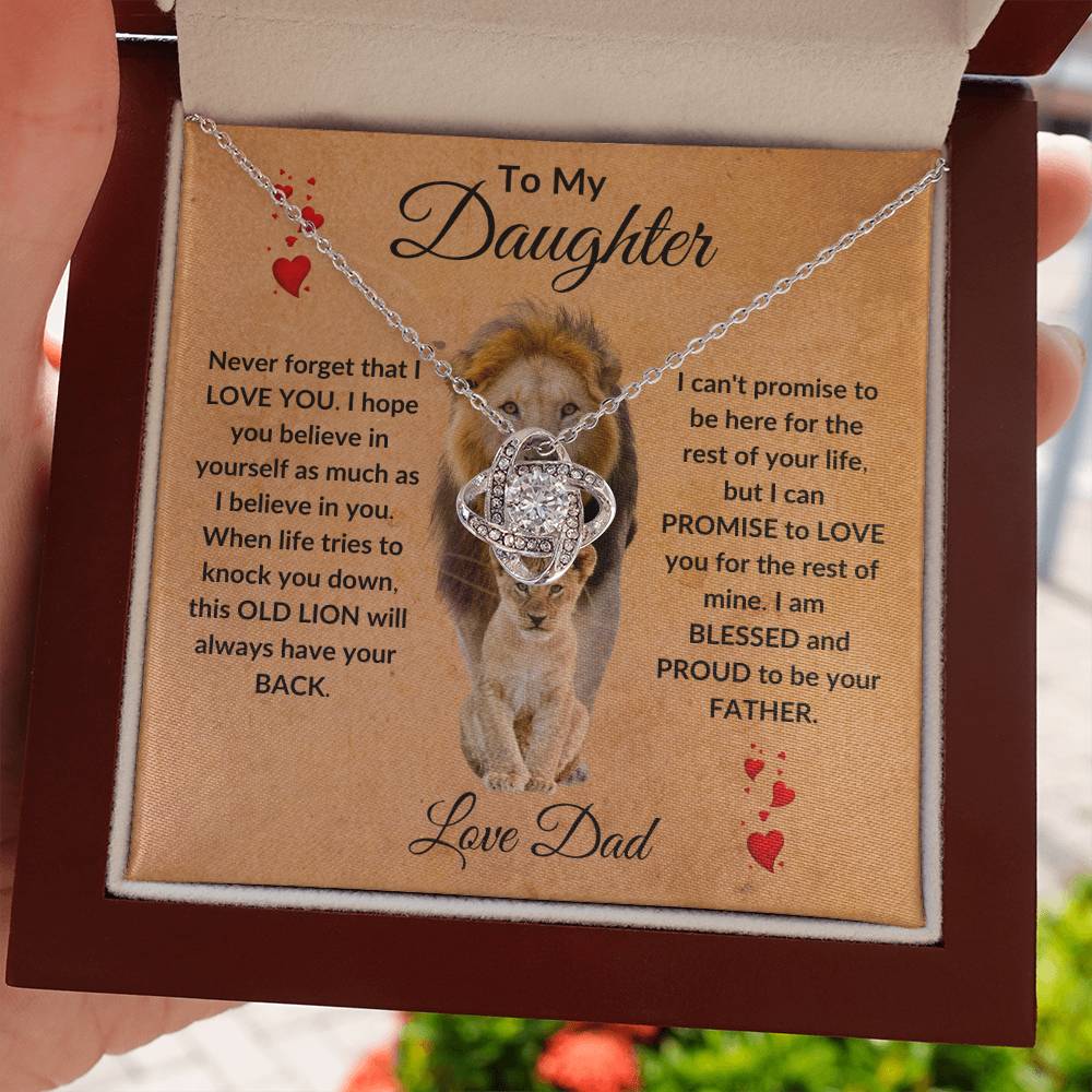 To My Daughter | I'll Always Have Your Back | Love Knot Necklace Gift