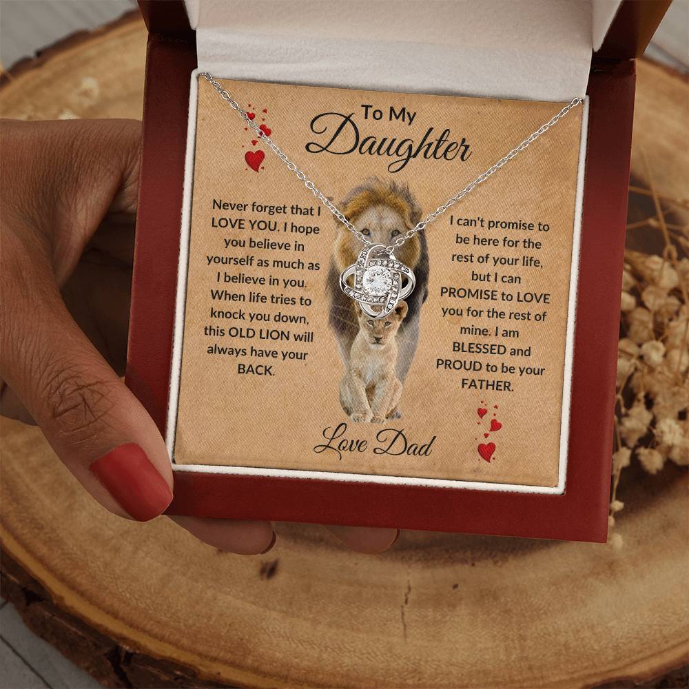 To My Daughter | I'll Always Have Your Back | Love Knot Necklace Gift