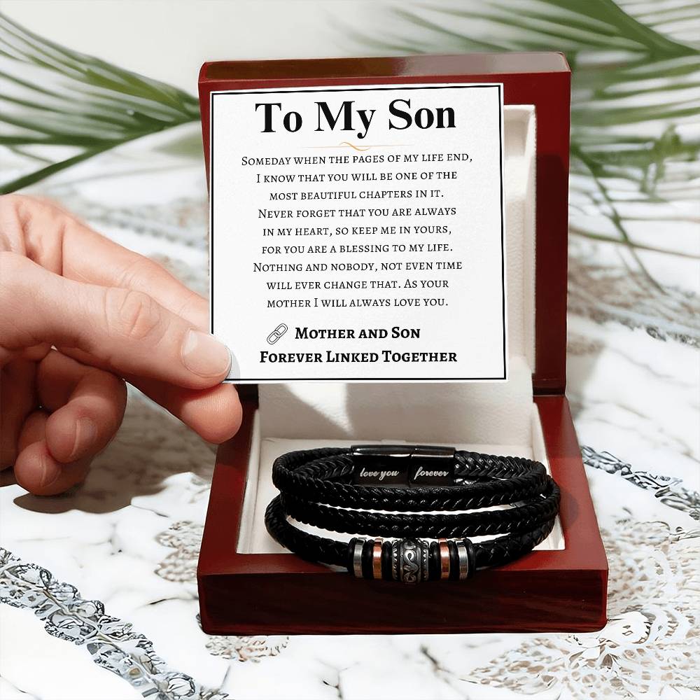 To My Son | We Are Forever Linked | Men's Gift Bracelet