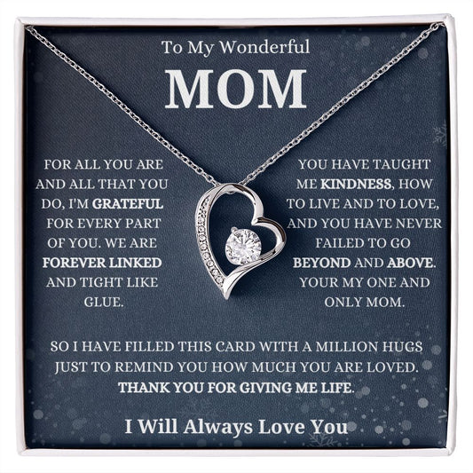 To My Wonderful Mom | Grateful For Everything You Do | Forever Love Necklace