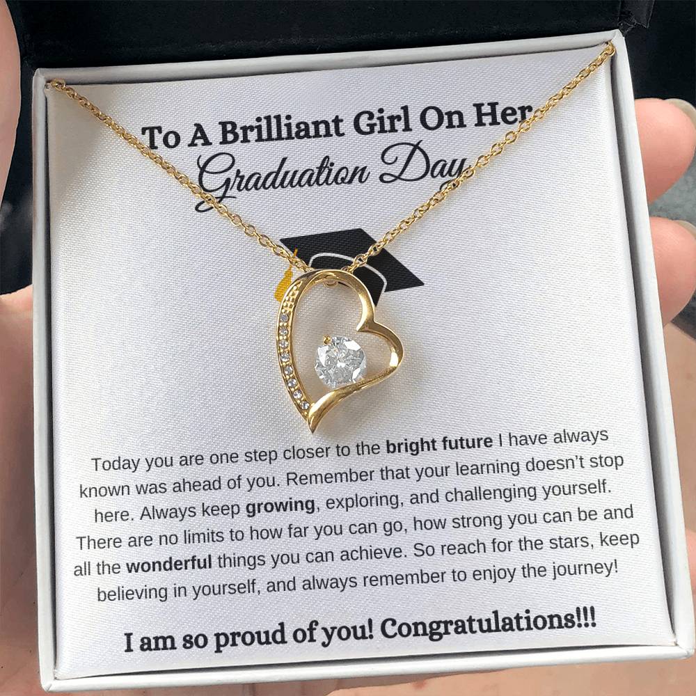 To A Brilliant Girl On Her Graduation | There Are No Limits To How Far You Can Go | Forever Love Necklace Gift