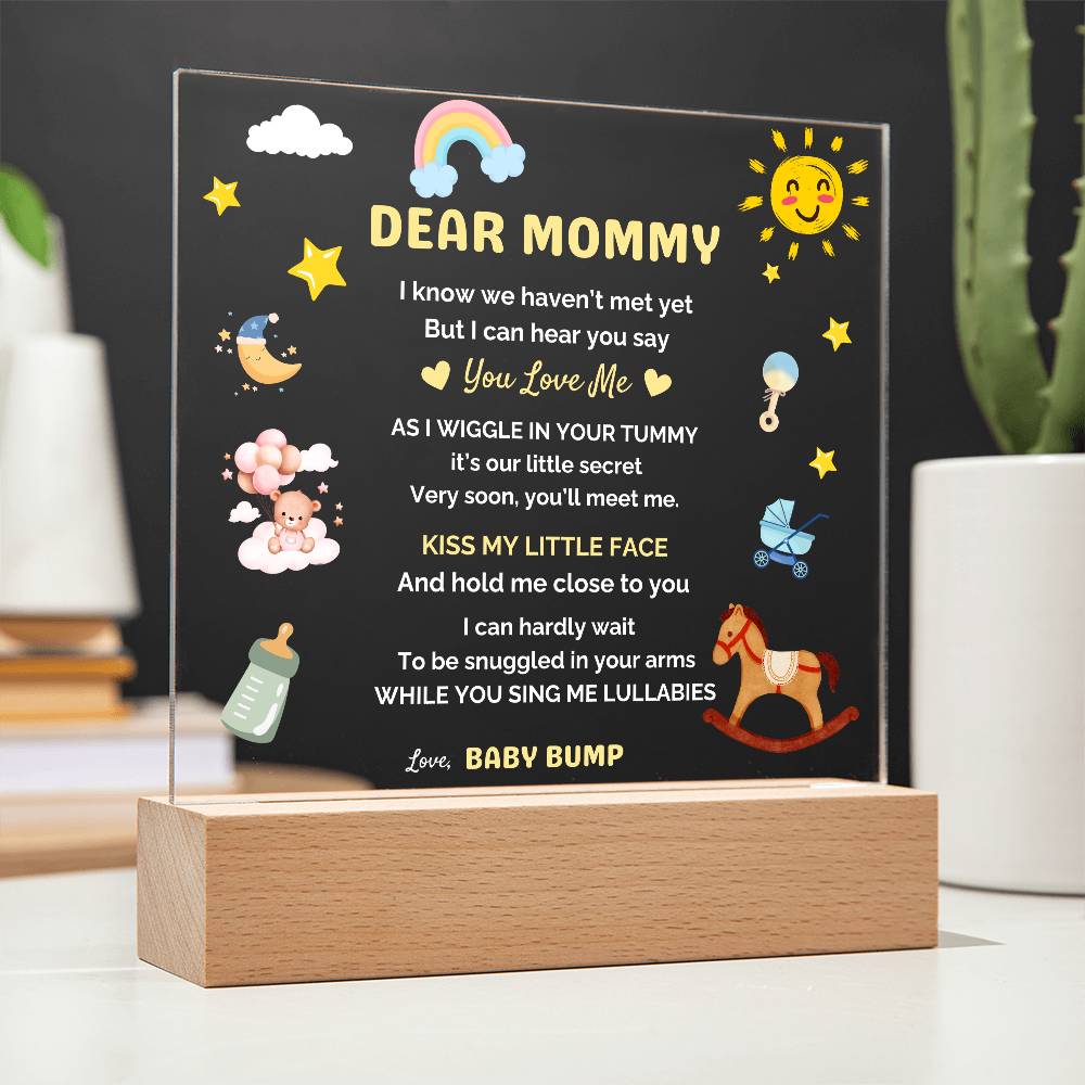 Dear Mommy | " I Can't Wait To Meet You " | Acrylic Square Lamp Gift❤️