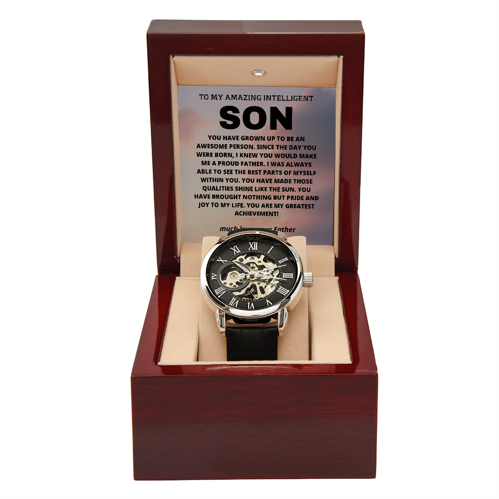 TO MY AMAZING SON | Men's Openwork Watch