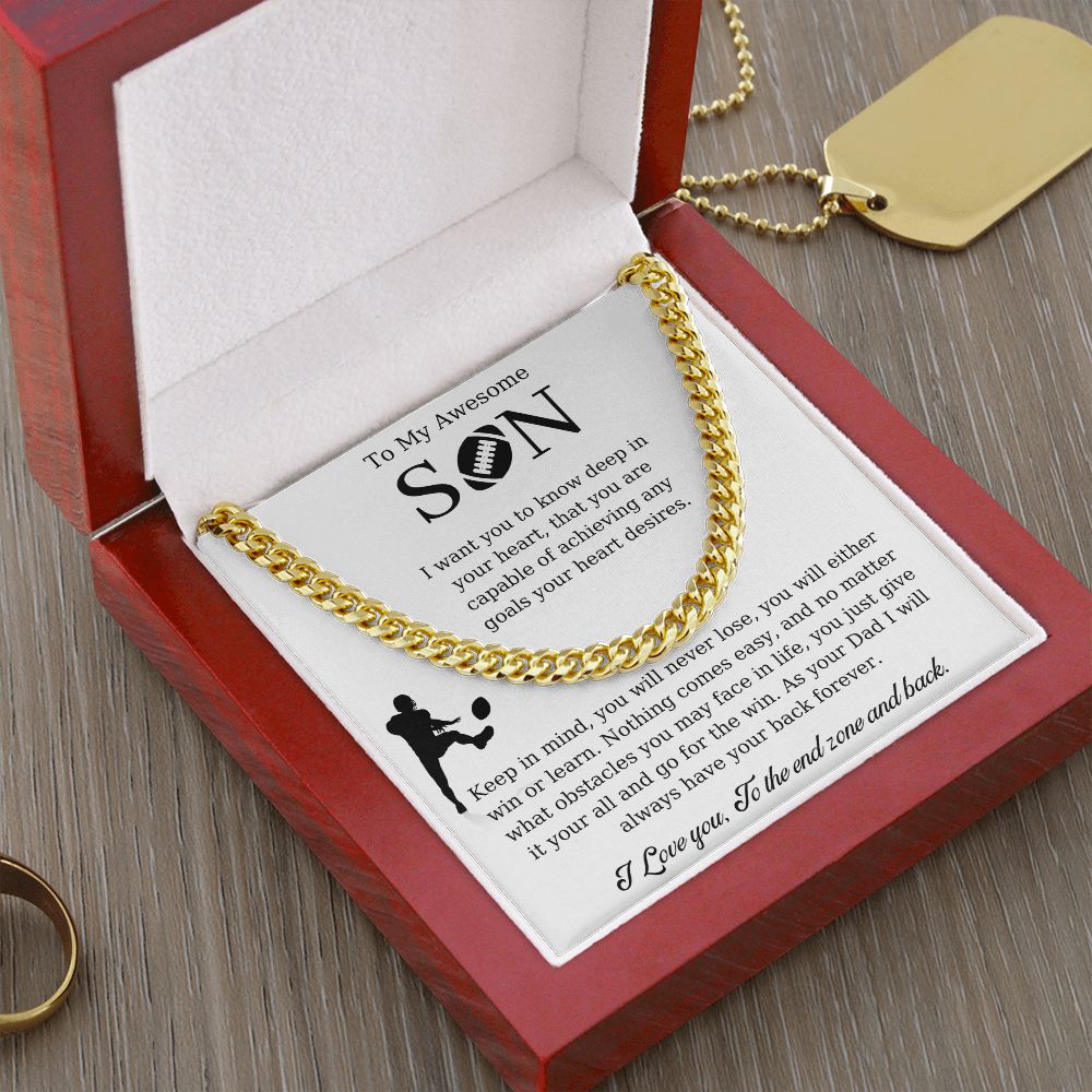 To My Awesome Son | Cuban Link Chain | Necklace For Son