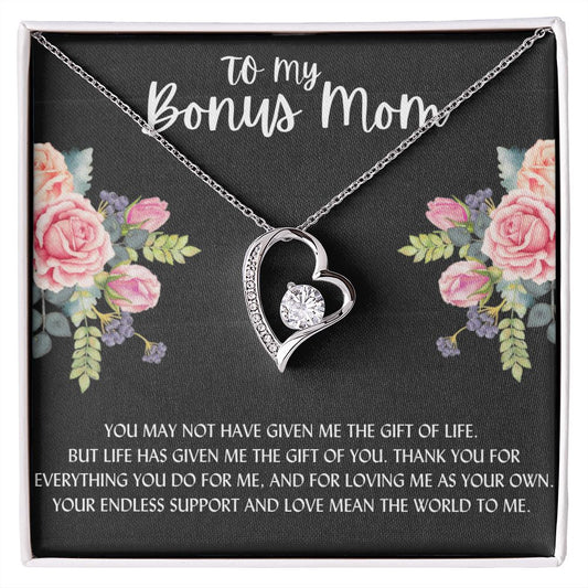 To My Bonus Mom | Thank You For Everything |  Forever Love Necklace Gift For Mom