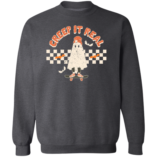 Retro Halloween Creep It Real Pullover Sweatshirt