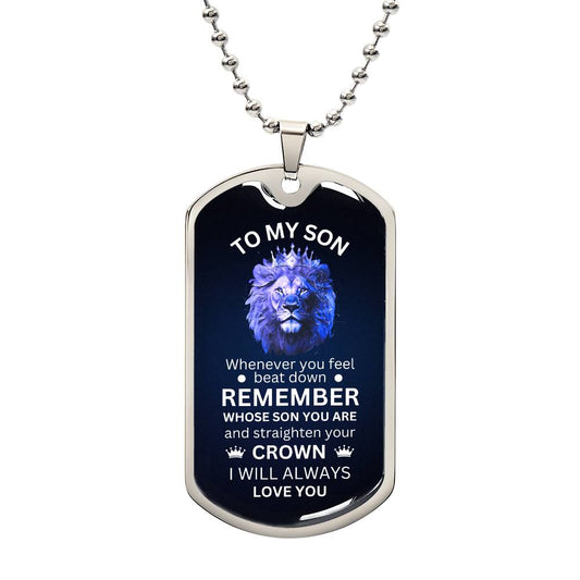 To My Son | I Will Always Love You | Dog Tag Military Chain Gift