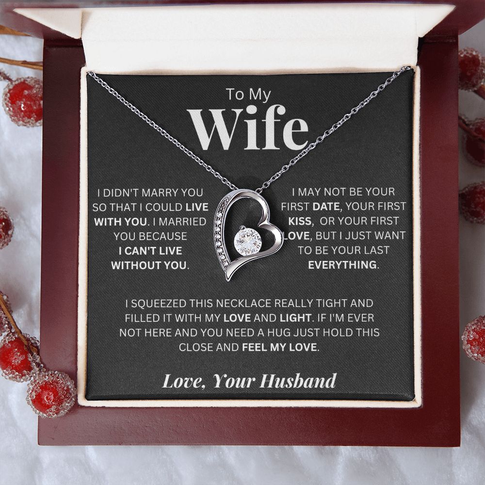 To My Wife | I Cant Live Without You | Forever Love Necklace Gift