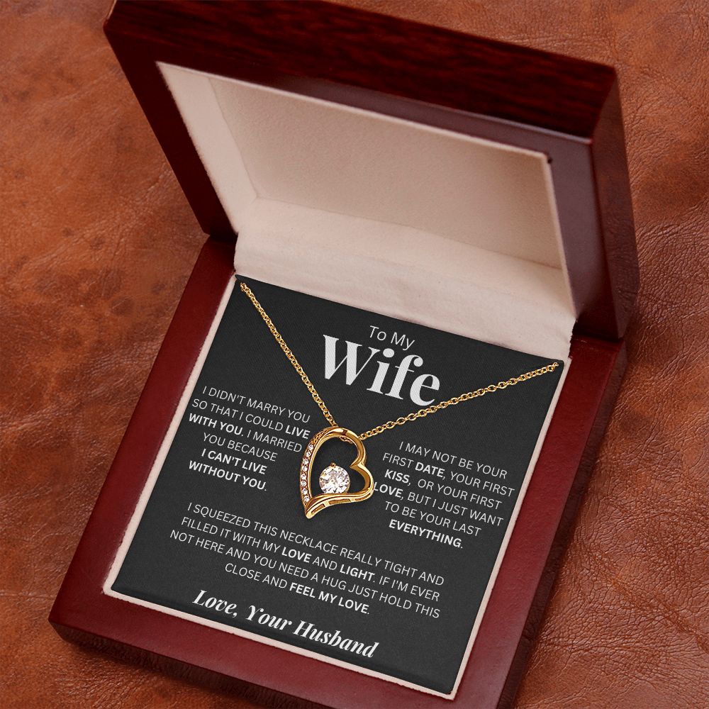 To My Wife | I Cant Live Without You | Forever Love Necklace Gift