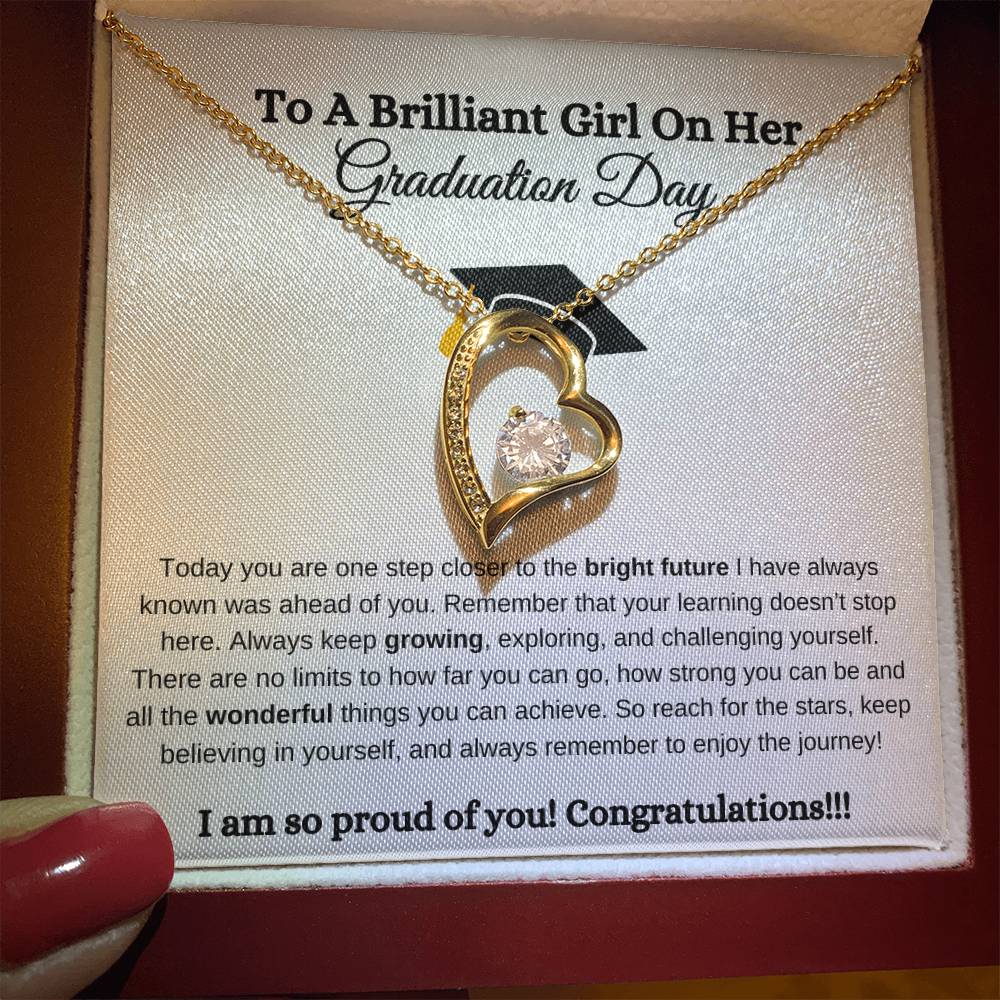 To A Brilliant Girl On Her Graduation | There Are No Limits To How Far You Can Go | Forever Love Necklace Gift