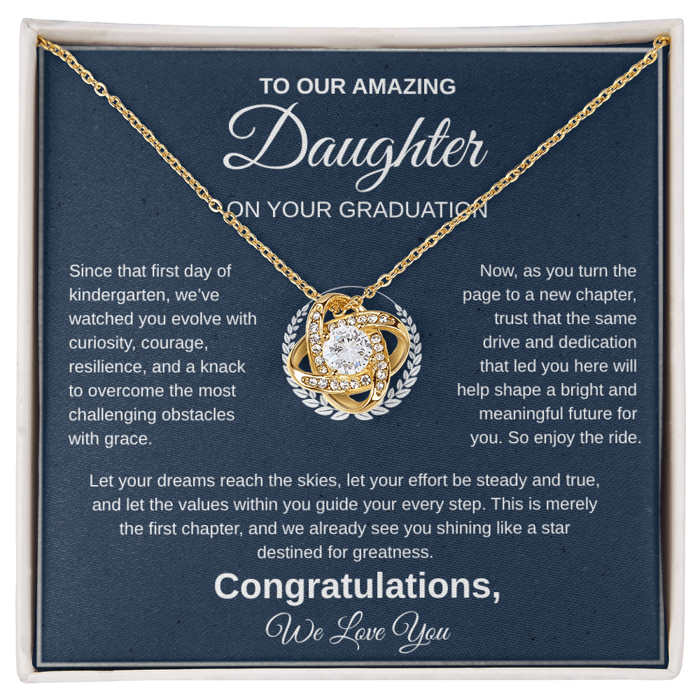 To Our Amazing Daughter | Congratulations On Your Graduation | Love Knot Necklace Gift