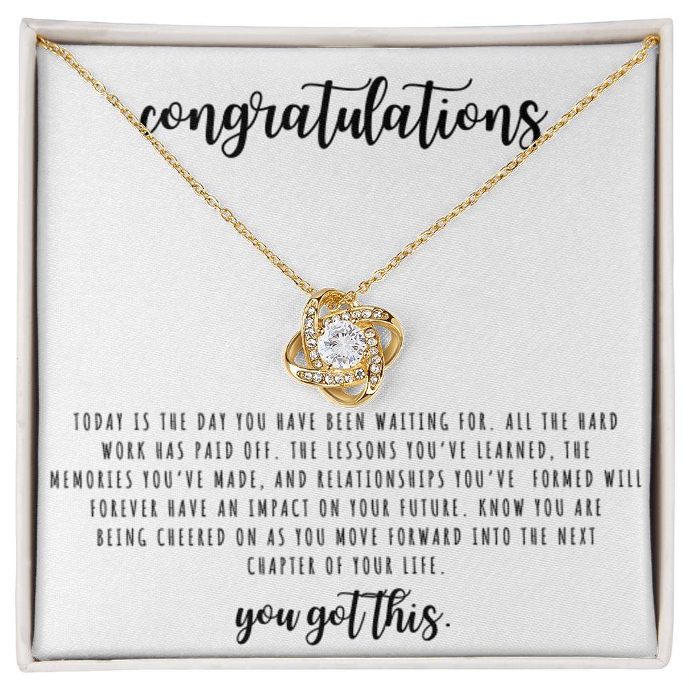 Congratulations You Finally Did It Love Knot Necklace