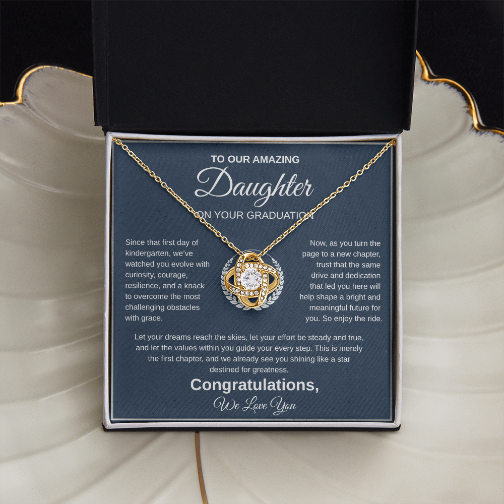 To Our Amazing Daughter | Congratulations On Your Graduation | Love Knot Necklace Gift