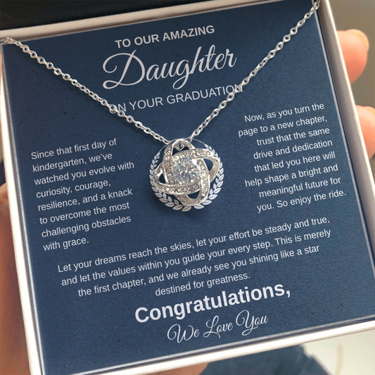 To Our Amazing Daughter | Congratulations On Your Graduation | Love Knot Necklace Gift