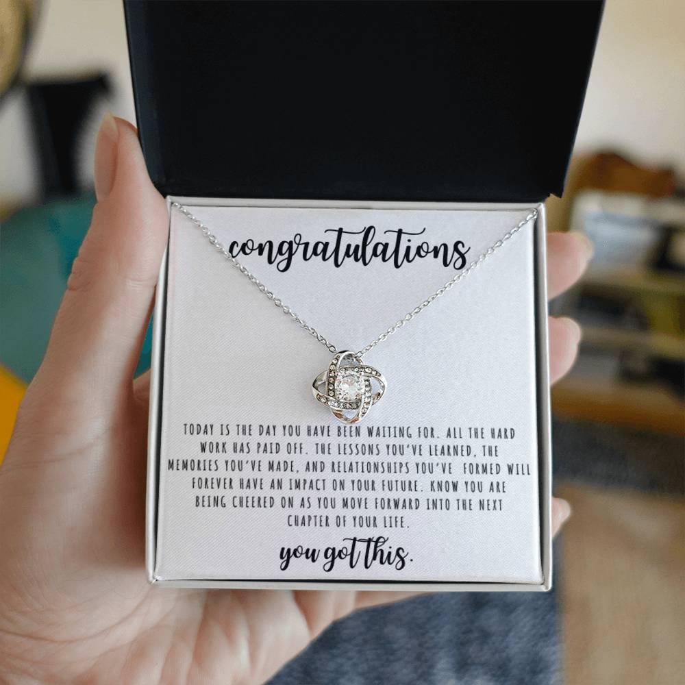 Congratulations You Finally Did It Love Knot Necklace