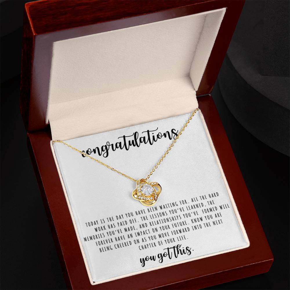 Congratulations You Finally Did It Love Knot Necklace