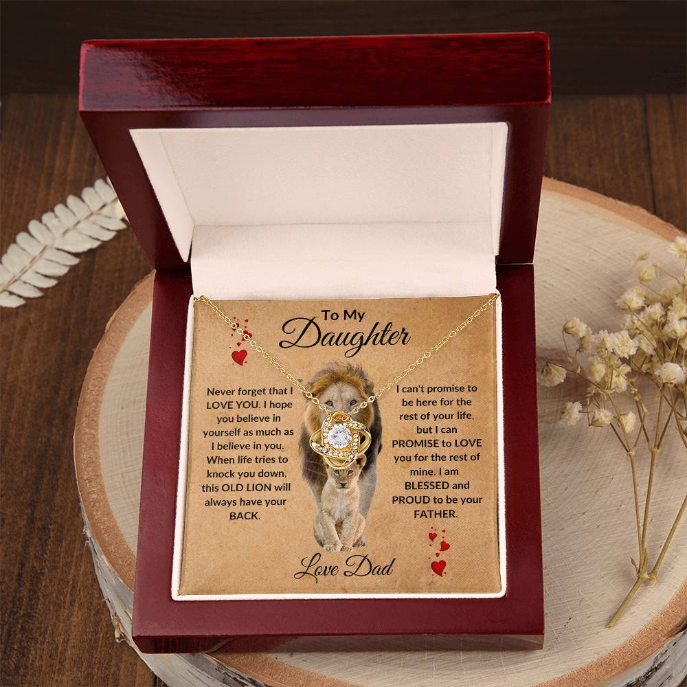 To My Daughter | I'll Always Have Your Back | Love Knot Necklace Gift