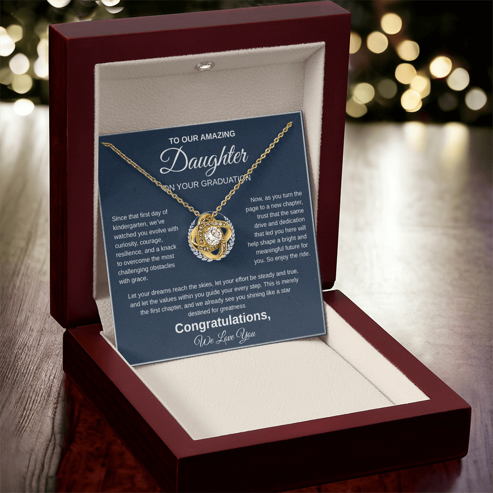 To Our Amazing Daughter | Congratulations On Your Graduation | Love Knot Necklace Gift