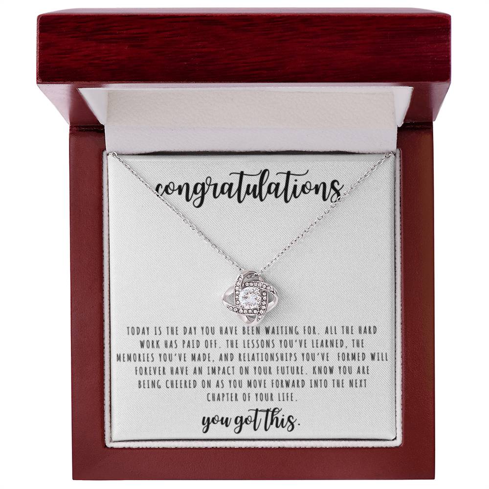 Congratulations You Finally Did It Love Knot Necklace