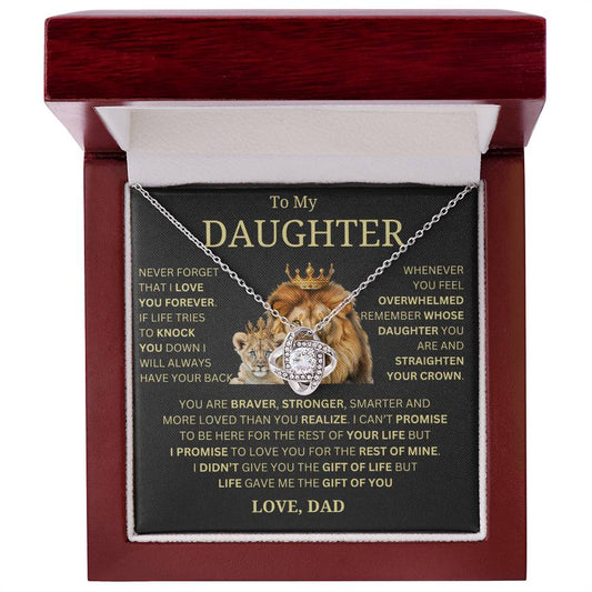To MY Daughter | Life Gave Me The Gift Of You | Love Knot Necklace Gift