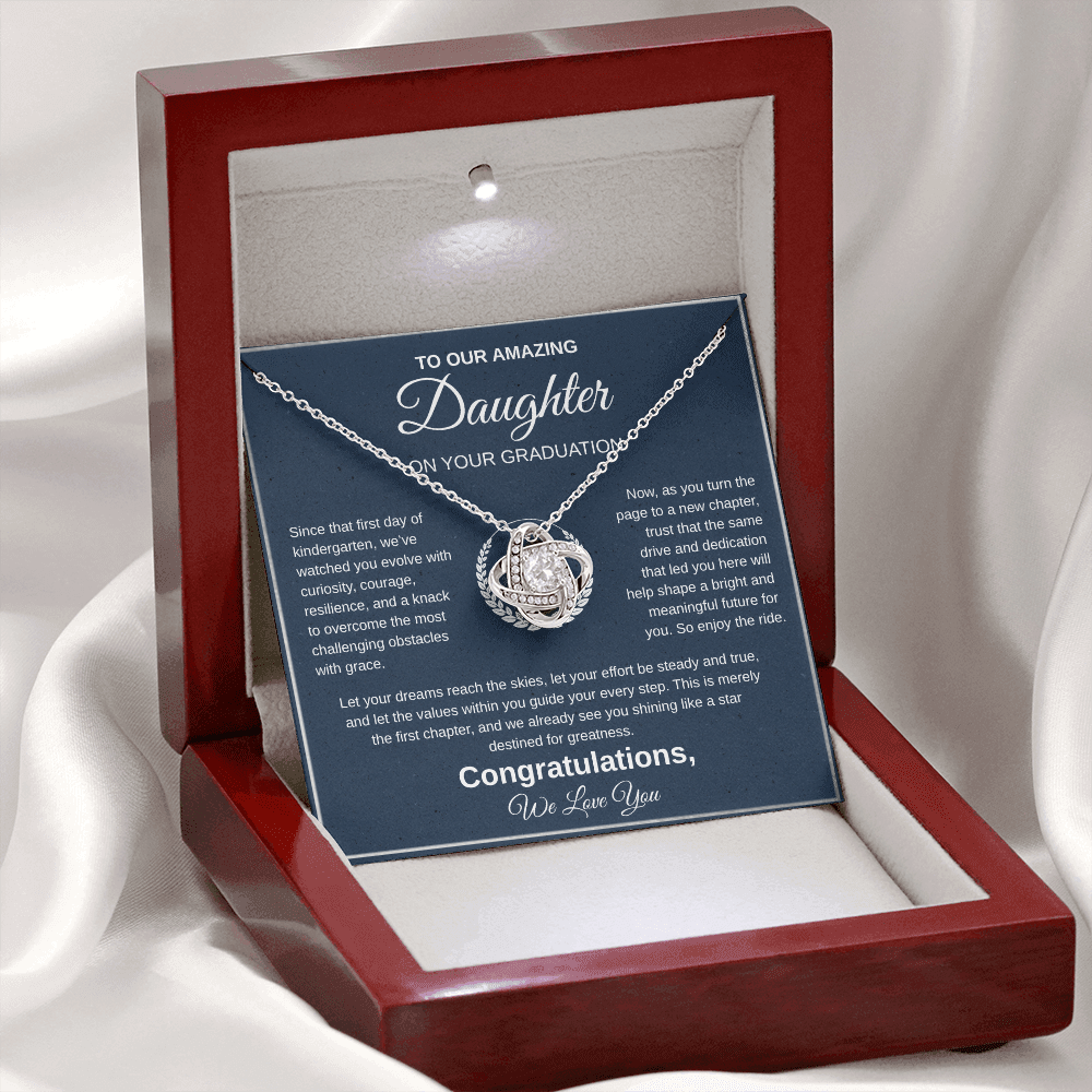 To Our Amazing Daughter | Congratulations On Your Graduation | Love Knot Necklace Gift