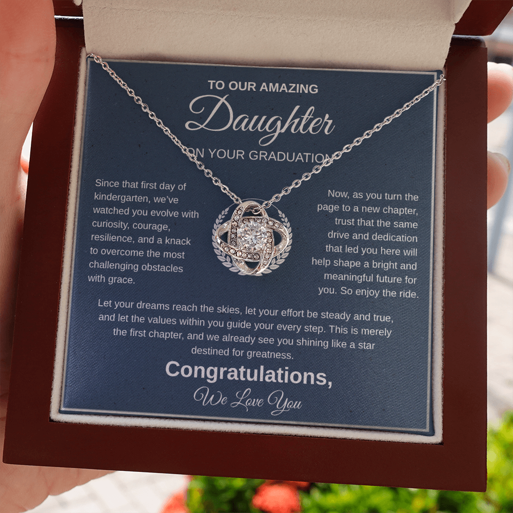 To Our Amazing Daughter | Congratulations On Your Graduation | Love Knot Necklace Gift