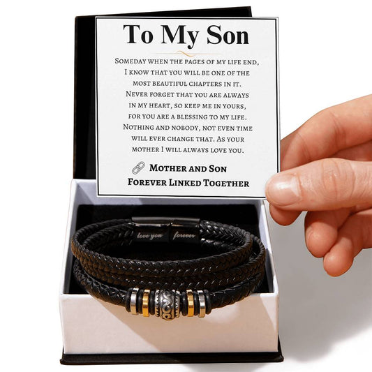 To My Son | We Are Forever Linked | Men's Gift Bracelet