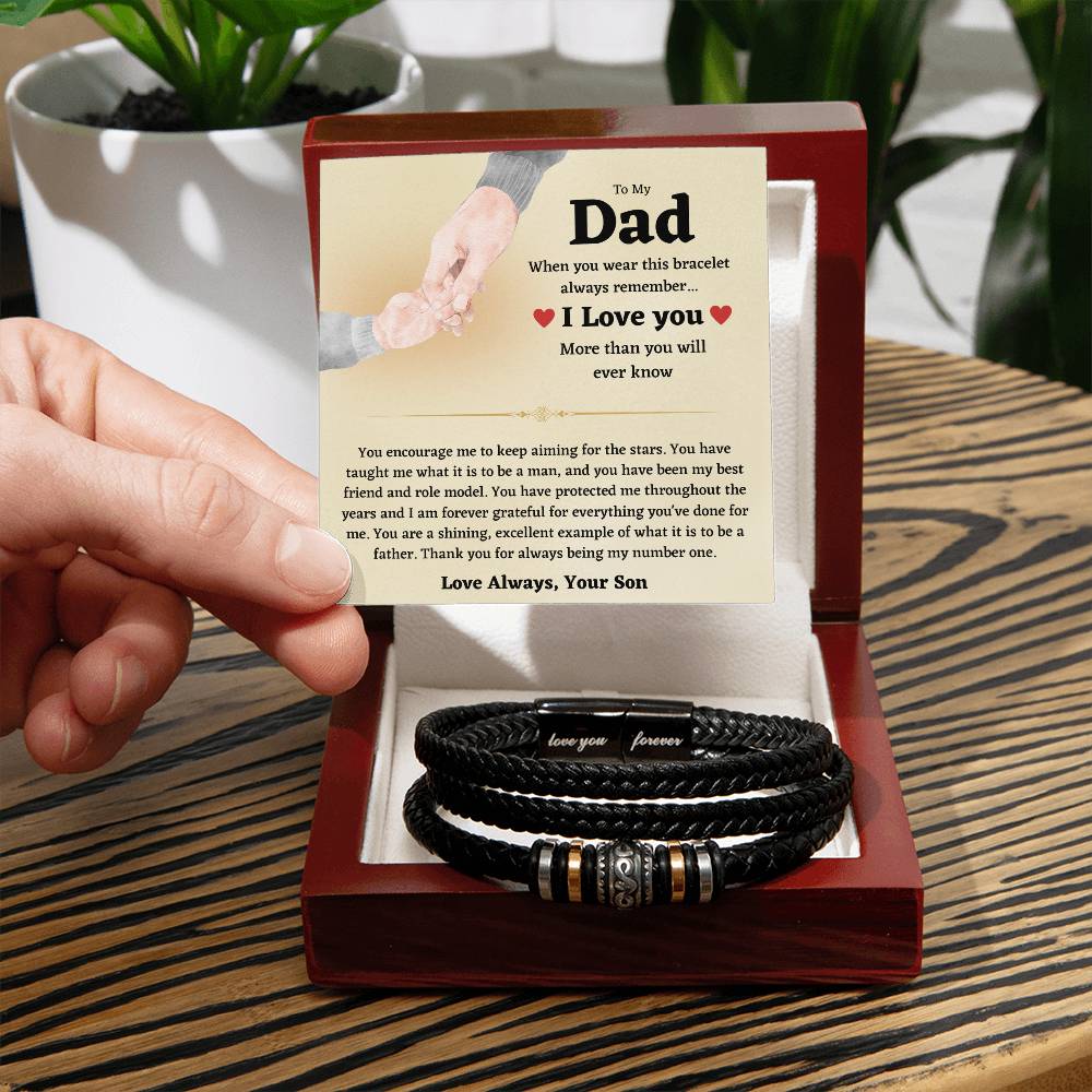 To My Dad | You Are A Great Example Of A Father | Love You Forever Bracelet Gift