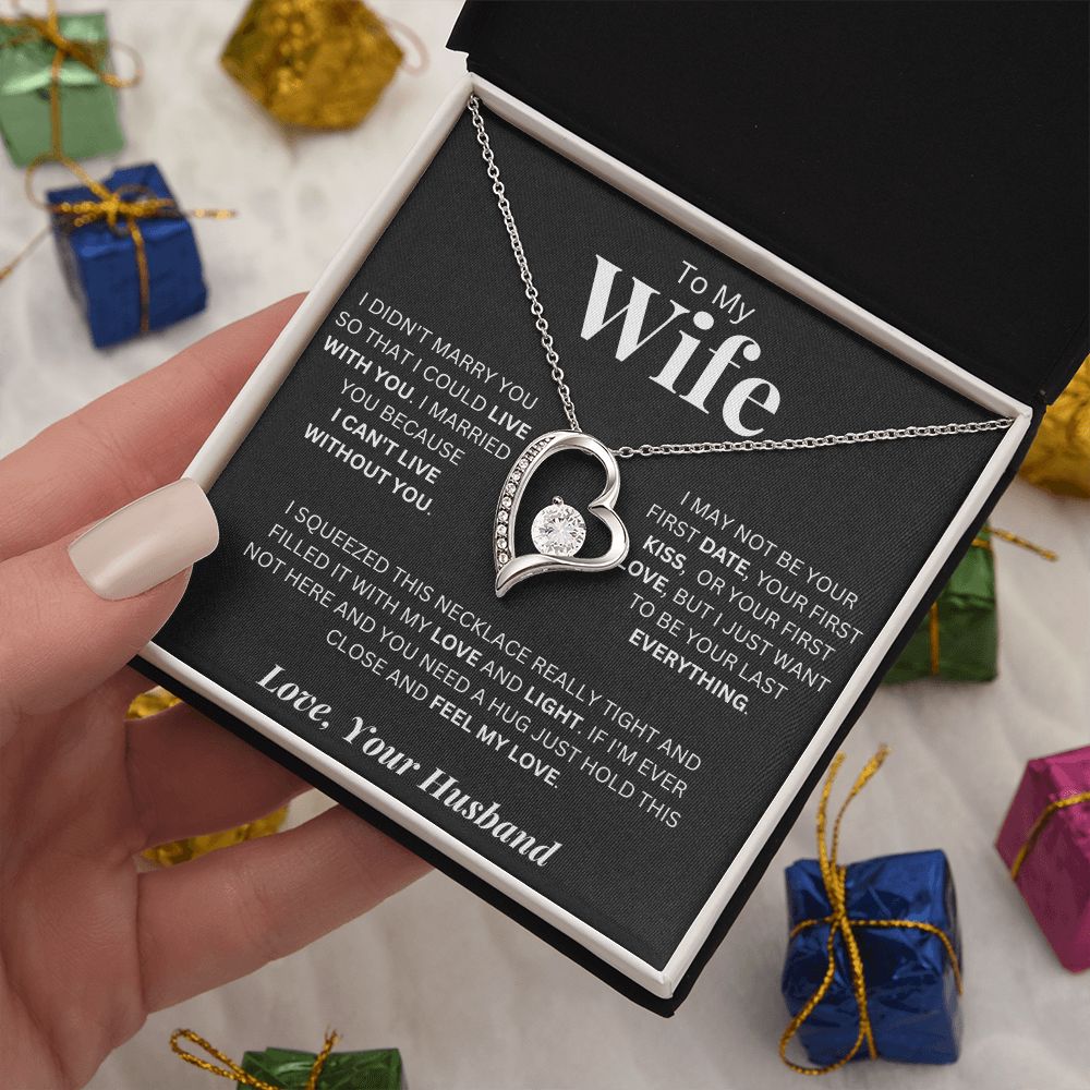 To My Wife | I Cant Live Without You | Forever Love Necklace Gift
